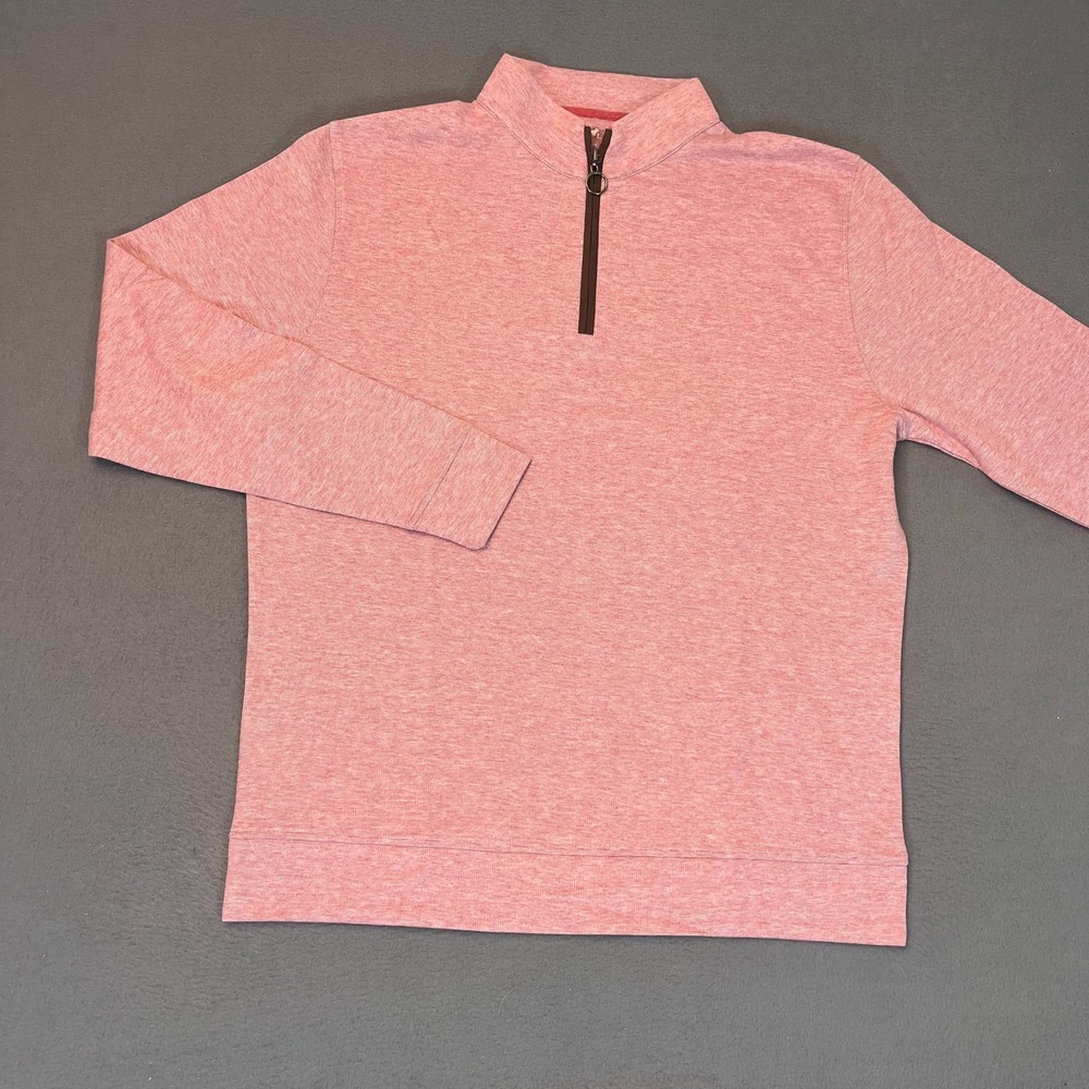 Horn Legend Men's Size Med Quarter Zip Pullover Pink Cotton Modal Blend HLIL050L